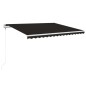 vidaXL Toldo automático LED sensor de viento gris antracita 450x350 cm vidaXL Toldo automático LED sensor de viento gris antracita 450x350 cm