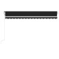 vidaXL Toldo automático LED sensor de viento gris antracita 450x350 cm vidaXL Toldo automático LED sensor de viento gris antracita 450x350 cm