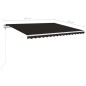 vidaXL Toldo automático LED sensor de viento gris antracita 450x350 cm vidaXL Toldo automático LED sensor de viento gris antracita 450x350 cm