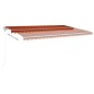 vidaXL Toldo automático LED sensor de viento naranja marrón 500x350 cm vidaXL Toldo automático LED sensor de viento naranja marrón 500x350 cm