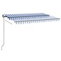 vidaXL Toldo automático LED sensor de viento azul y blanco 400x300 cm vidaXL Toldo automático LED sensor de viento azul y blanco 400x300 cm