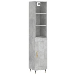 vidaXL Aparador de madera contrachapada gris hormigón 34,5x34x180 cm