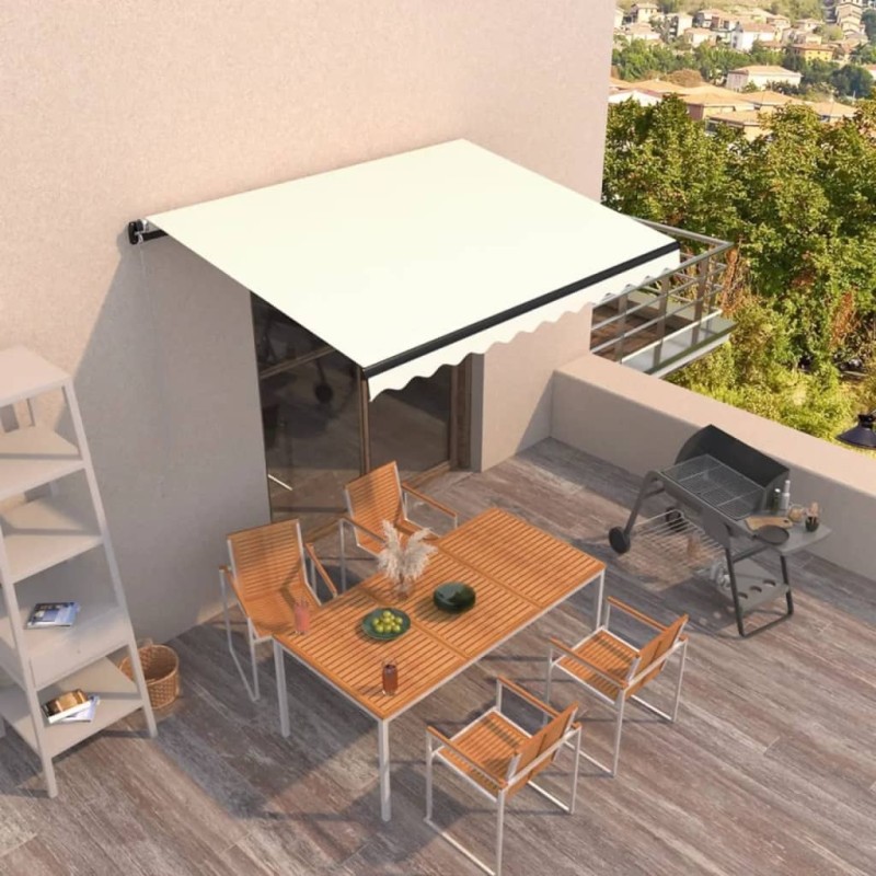 vidaXL Toldo retráctil manual crema 350x250 cm vidaXL Toldo retráctil manual crema 350x250 cm