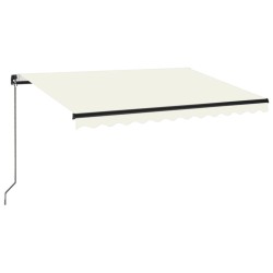 vidaXL Toldo retráctil manual crema 350x250 cm