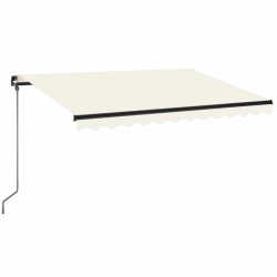 vidaXL Toldo retráctil manual con LED color crema 350x250 cm