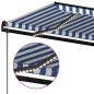 vidaXL Toldo automático LED sensor de viento azul y blanco 500x300 cm vidaXL Toldo automático LED sensor de viento azul y blanco 500x300 cm