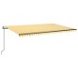 vidaXL Toldo automático LED sensor de viento amarillo blanco 500x300cm vidaXL Toldo automático LED sensor de viento amarillo blanco 500x300cm