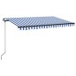 vidaXL Toldo manual retráctil con LED azul y blanco 450x350 cm vidaXL Toldo manual retráctil con LED azul y blanco 450x350 cm