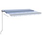 vidaXL Toldo manual retráctil con LED azul y blanco 450x350 cm vidaXL Toldo manual retráctil con LED azul y blanco 450x350 cm
