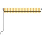 vidaXL Toldo retráctil automático amarillo y blanco 450x350 cm vidaXL Toldo retráctil automático amarillo y blanco 450x350 cm