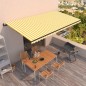 vidaXL Toldo retráctil automático amarillo y blanco 600x350 cm vidaXL Toldo retráctil automático amarillo y blanco 600x350 cm