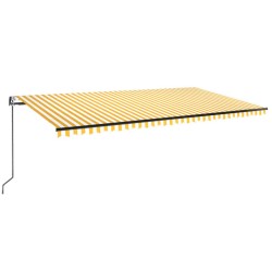 vidaXL Toldo retráctil automático amarillo y blanco 600x350 cm