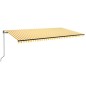 vidaXL Toldo retráctil automático amarillo y blanco 600x350 cm vidaXL Toldo retráctil automático amarillo y blanco 600x350 cm