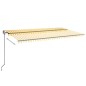 vidaXL Toldo retráctil automático amarillo y blanco 600x350 cm vidaXL Toldo retráctil automático amarillo y blanco 600x350 cm
