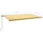 vidaXL Toldo retráctil automático amarillo y blanco 600x350 cm vidaXL Toldo retráctil automático amarillo y blanco 600x350 cm