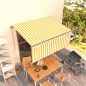 vidaXL Toldo retráctil manual con persiana amarillo y blanco 3x2,5 m vidaXL Toldo retráctil manual con persiana amarillo y blanco 3x2,5 m