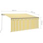 vidaXL Toldo retráctil manual con persiana amarillo y blanco 3x2,5 m vidaXL Toldo retráctil manual con persiana amarillo y blanco 3x2,5 m