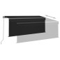 vidaXL Toldo manual retráctil con persiana y LED antracita 3x2,5 m vidaXL Toldo manual retráctil con persiana y LED antracita 3x2,5 m