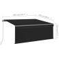 vidaXL Toldo manual retráctil con persiana y LED antracita 3x2,5 m vidaXL Toldo manual retráctil con persiana y LED antracita 3x2,5 m