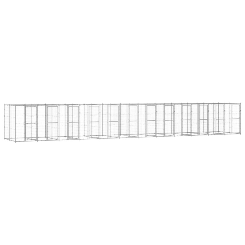vidaXL Perrera de exterior de acero galvanizado 29,04 m² vidaXL Perrera de exterior de acero galvanizado 29,04 m²