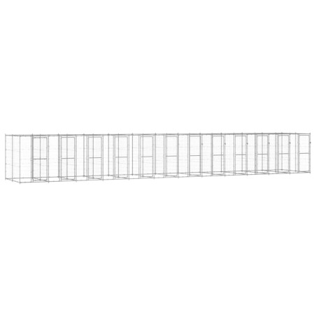 vidaXL Perrera de exterior de acero galvanizado 29,04 m²