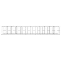 vidaXL Perrera de exterior de acero galvanizado 29,04 m²