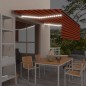 vidaXL Toldo automático persiana LED sensor viento naranja marrón 4x3m vidaXL Toldo automático persiana LED sensor viento naranja marrón 4x3m