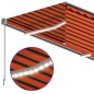 vidaXL Toldo automático persiana LED sensor viento naranja marrón 4x3m vidaXL Toldo automático persiana LED sensor viento naranja marrón 4x3m