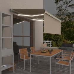 vidaXL Toldo manual retráctil persiana LED crema 3,5x2,5m