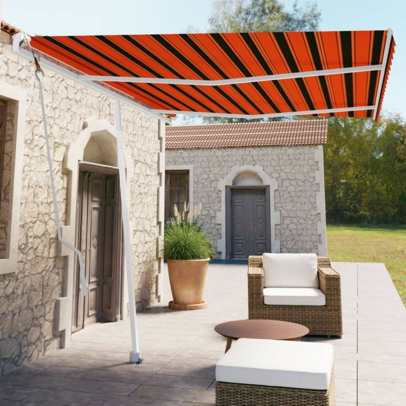 vidaXL Toldo de pie automático naranja y marrón 350x250 cm vidaXL Toldo de pie automático naranja y marrón 350x250 cm