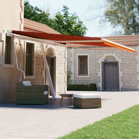 vidaXL Toldo de pie automático naranja y marrón 450x300 cm