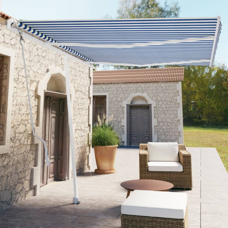 vidaXL Toldo de pie automático azul y blanco 350x250 cm vidaXL Toldo de pie automático azul y blanco 350x250 cm