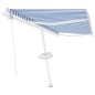 vidaXL Toldo de pie automático azul y blanco 450x300 cm vidaXL Toldo de pie automático azul y blanco 450x300 cm