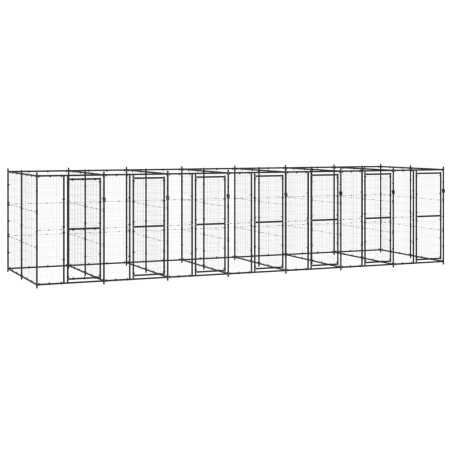 vidaXL Perrera de exterior de acero 16,94 m²