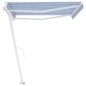 vidaXL Toldo de pie automático azul y blanco 450x300 cm vidaXL Toldo de pie automático azul y blanco 450x300 cm