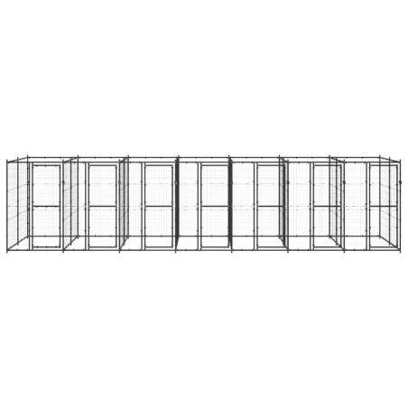vidaXL Perrera de exterior de acero 16,94 m²