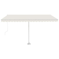 vidaXL Toldo manual retráctil con LED color crema 400x350 cm  