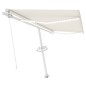 vidaXL Toldo manual retráctil con LED color crema 400x350 cm vidaXL Toldo manual retráctil con LED color crema 400x350 cm