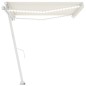 vidaXL Toldo manual retráctil con LED color crema 400x350 cm vidaXL Toldo manual retráctil con LED color crema 400x350 cm