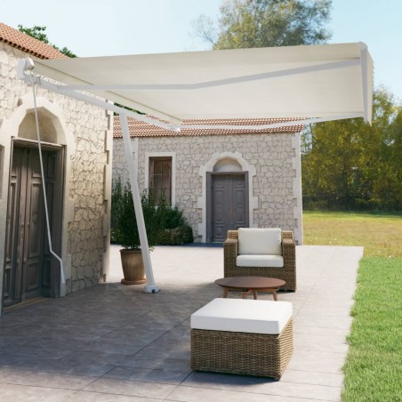 vidaXL Toldo de pie retráctil manual crema 500x350 cm