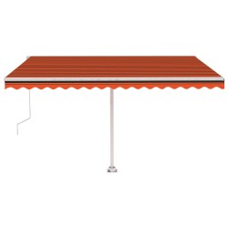 vidaXL Toldo automático LED sensor de viento naranja marrón 450x350 cm