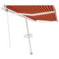 vidaXL Toldo automático LED sensor de viento naranja marrón 450x350 cm vidaXL Toldo automático LED sensor de viento naranja marrón 450x350 cm