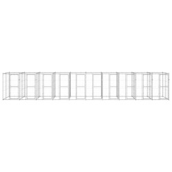 vidaXL Perrera de exterior de acero galvanizado 24,2 m²