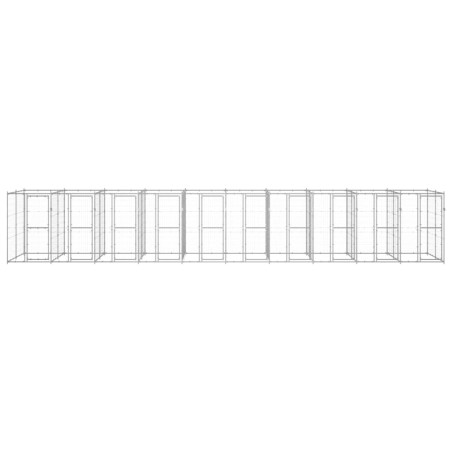 vidaXL Perrera de exterior de acero galvanizado 24,2 m²