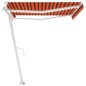 vidaXL Toldo automático LED sensor de viento naranja marrón 450x350 cm vidaXL Toldo automático LED sensor de viento naranja marrón 450x350 cm