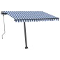 vidaXL Toldo de pie automático azul y blanco 300x250 cm vidaXL Toldo de pie automático azul y blanco 300x250 cm