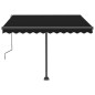 vidaXL Toldo manual retráctil con LED antracita 300x250 cm vidaXL Toldo manual retráctil con LED antracita 300x250 cm