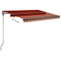 vidaXL Toldo retráctil manual con LED naranja y marrón 350x250 cm vidaXL Toldo retráctil manual con LED naranja y marrón 350x250 cm