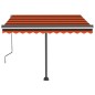 vidaXL Toldo retráctil manual con LED naranja y marrón 350x250 cm vidaXL Toldo retráctil manual con LED naranja y marrón 350x250 cm