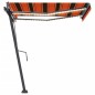 vidaXL Toldo retráctil manual con LED naranja y marrón 350x250 cm vidaXL Toldo retráctil manual con LED naranja y marrón 350x250 cm